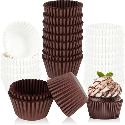 Miniatura 8 de 200 forros para magdalenas, tamaño estándar, tazas para hornear, envoltorios a prueba de grasa, soportes de papel para cupcakes para bodas, fiestas