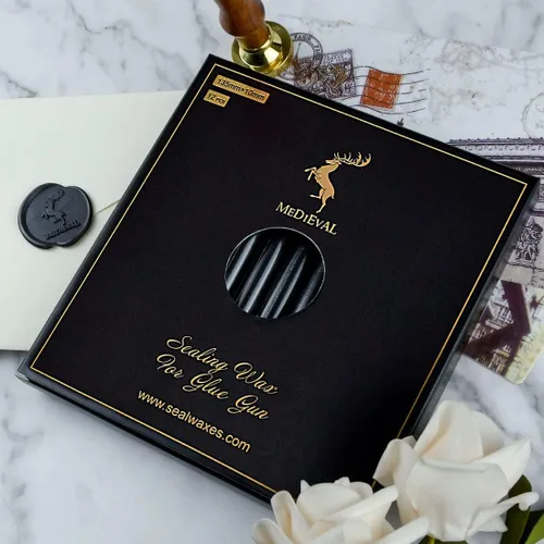 Miniatura 6 de Barras de cera de sellado para pistola de pegamento, color negro, ideal para invitaciones de boda, sobres de tarjetas, correos de caracol, paquetes