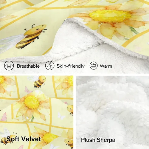 Miniatura 5 de Manta de bebé personalizada con diseño floral de girasoles para niñas y niños, manta suave y cálida para recién nacidos, 30 x 40 pulgadas, 30 x 40