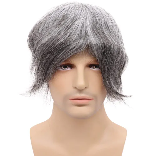 Miniatura 3 de Tupé de cabello humano europeo para hombres, suave encaje suizo completo, sistema de reemplazo de cabello, extensiones de cabello de 10 x 8 1B