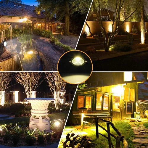 Miniatura 7 de Romwish Foco LED de paisaje de 5 W, iluminación de paisaje al aire libre de 120 V, enchufe de 550 lúmenes, luces LED impermeables para paisaje