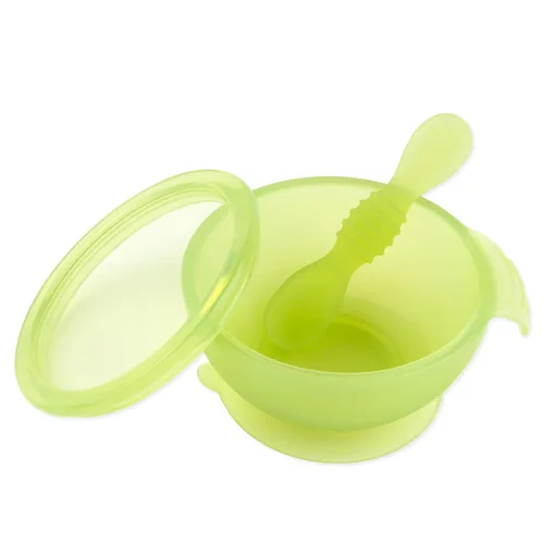 Miniatura 24 de Bumkins Tazón Disney Mickey Mouse, juego de alimentación de silicona con succión, incluye cuchara, elementos de entrenamiento para el destete guiado