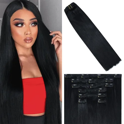 Miniatura 48 de WindTouch - Extensiones de cabello humano Remy con pinzas, color rubio decolorado combinado con balayage, para cabello rubio, 2.47 onzas, N.°