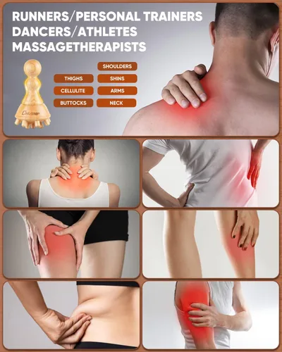 Miniatura 2 de ONUEMP Herramienta de masaje para celulitis, herramientas de masaje de terapia de madera, masajeador de drenaje linfático, kit de maderoterapia