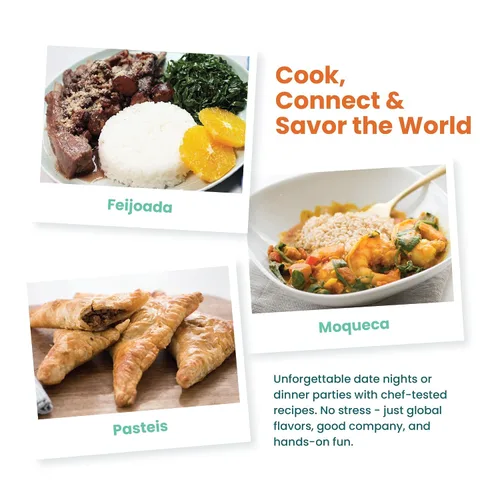 Miniatura 2 de eat2explore Kit de cocina global para adultos, recetas auténticas, especias esenciales y maridajes de bebidas, perfecto para citas nocturnas