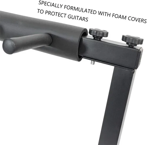 Miniatura 5 de Soporte de bajo para múltiples guitarras con soporte plegable (5 espacios)