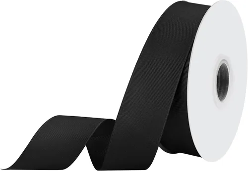 Miniatura 2 de Cinta negra de grogrén de 1-1/2 pulgadas x 50 yardas, para envolver regalos, muy adecuada para decoración de bodas, ramos, manualidades, costura