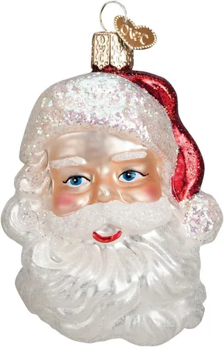 Miniatura 10 de Old World Christmas - Adorno de Santa tonto pequeño de vidrio soplado para árbol de Navidad, decoración festiva hecha a mano, colección de Santa
