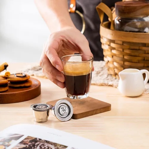 Miniatura 4 de Cápsulas reutilizables de acero inoxidable N espresso aptas para Nes Presso OriginalLine, cápsulas de filtro de café expreso recargables de metal