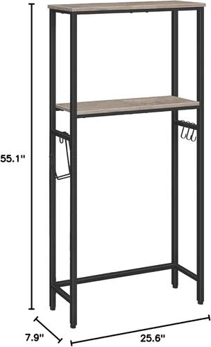 Miniatura 2 de HOOBRO Estante de Almacenamiento Sobre el Inodoro, Organizador de Baño de 2 Niveles Sobre el Inodoro, Estantes de Baño con Soporte para Papel