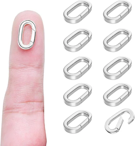 Miniatura 9 de OHINGLT 10 piezas de cierres de colgante con clip mosquetón – cierre y cierres de collar de oro de 18K, conector de encanto de pulsera para mujeres