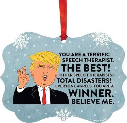 Miniatura 60 de Andaz Press Presidente Donald Trump Fancy Frame Recuerdo Adorno de Navidad Regalo de broma Ejecutivo de Cuenta, 1 paquete, Divertidas Ideas