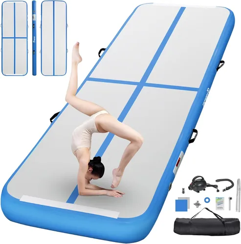 Miniatura 10 de FBSPORT - Colchonetas inflables de entrenamiento de 4 u 8 pulgadas de grosor, pistas de gimnasia para uso en el hogar, animadoras, yoga