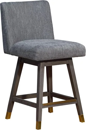 Miniatura 21 de Armen Living Sicily Modern Farmhouse Taburete giratorio de madera negra de 30 pulgadas de altura de asiento para encimera de isla de cocina en tela