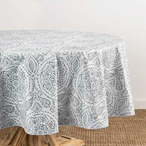 Miniatura 8 de Elrene Home Fashions Savannah - Mantel de vinilo bohemio con estampado de cachemira, resistente al agua y a las manchas con reverso de franela, 52 x