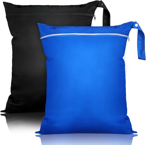 Shappy Paquete de 2 bolsas grandes de viaje para lavandería, bolsa grande para ropa sucia impermeable para maleta, traje de baño, playa, gimnasio,