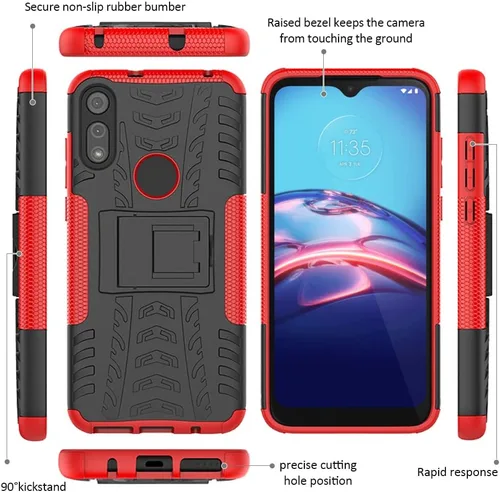 Miniatura 3 de Funda para teléfono Moto E, Motorola e con protector de pantalla HD, protector de silicona a prueba de golpes con función atril para Moto E (2020)