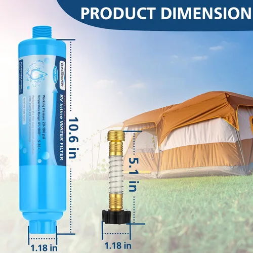 Miniatura 3 de 2 paquetes de filtro de agua Tastepure para vehículos recreativos, filtro de agua en línea avanzado para vehículos recreativos con protector