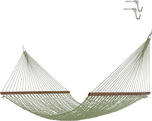 Miniatura 16 de Nags Head Hammocks First Mate - Hamaca de cuerda DuraCord azul marino, 12 pies x 50 pulgadas, capacidad de 450 libras, barra esparcidora Cumaru