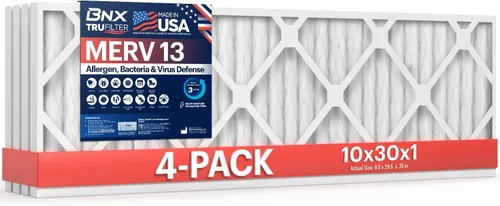 Miniatura 75 de BNX TruFilter 20x23x1 filtro de aire MERV 13 (paquete de 4) - HECHO EN EE. UU. - Filtros plisados electrostáticos para aire acondicionado HVAC AC