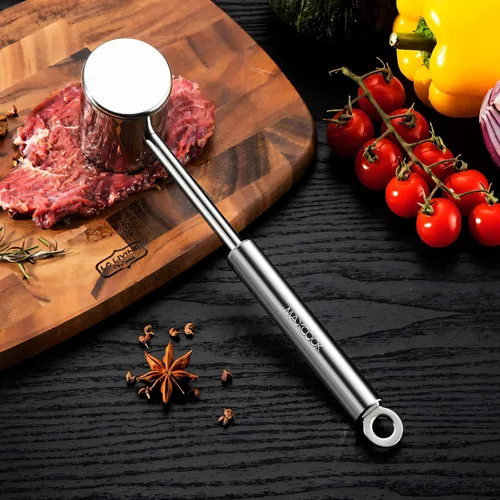 Miniatura 8 de Ablandador de carne 304 de acero inoxidable pesado martillo de carne y herramienta de aguja de ablandamiento de carne de mano puede ablandar