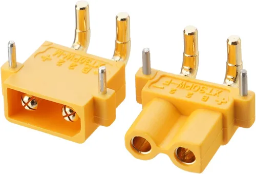 Miniatura 3 de ELFCULB 10 pares de conectores Amass XT30PW, XT30 macho hembra bala para mini-UAV robot Lipo batería (amarillo)
