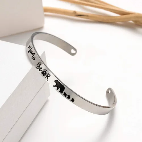 Miniatura 37 de Pulseras inspiradoras para abuela, mamá, hija, sobrina, tía, grabado, mensaje oculto, pulsera de acero inoxidable, corona de cumpleaños, joyería