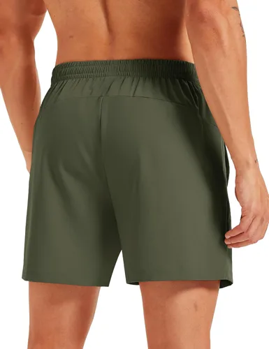 Miniatura 2 de MAGCOMSEN Pantalones cortos deportivos para hombre, 5 pulgadas, ligeros, para baloncesto, correr, entrenamiento, con bolsillos con cremallera