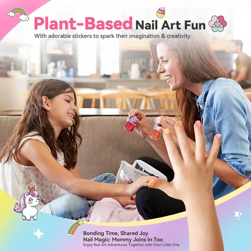 Miniatura 5 de SAVILAND Glamkids - Juego de esmaltes de uñas para niños: 12 colores de secado rápido, no tóxico, para niños pequeños, esmalte de uñas despegable a