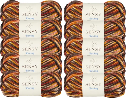 Miniatura 11 de Sensy Roving - Ovillo de lana multicolor, 3.5 onzas, 132 yardas, calibre 5, voluminoso (otoño)
