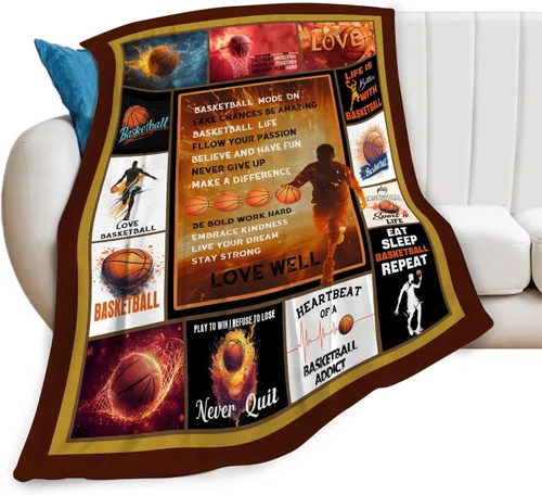 Miniatura 7 de Manta de Baloncesto Deportiva Manta de Tiro de Baloncesto Regalos para Jugadores Niños Niñas Adultos Mujeres Hombres Súper Suave Cómoda Felpa