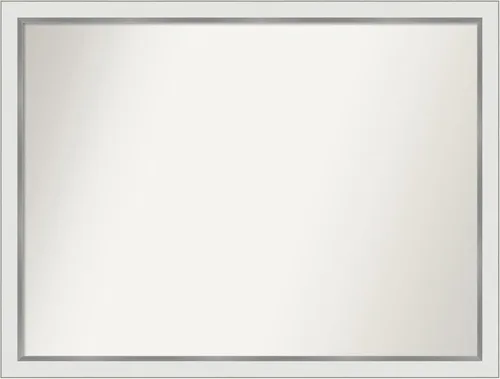 Miniatura 82 de Amanti Art Espejo de baño blanco para sobre el fregadero, 30 x 35 pulgadas, espejo de tocador rectangular estrecho de Eva de oro blanco, marco