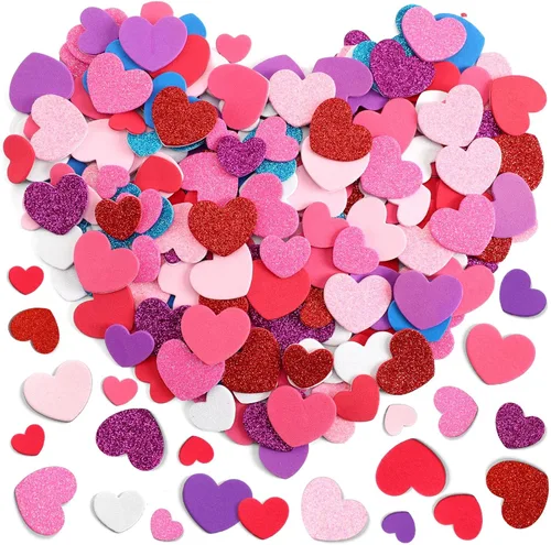 Miniatura 14 de Calcomanías de espuma de hojas de otoño de Acción de Gracias, 600 piezas de hojas de arce con purpurina otoñal y patrón colorido autoadhesivas