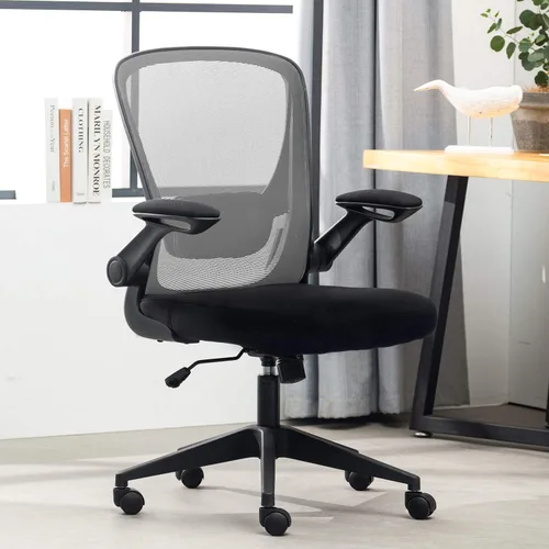 Miniatura 8 de Silla de oficina en casa, silla de escritorio ergonómica, silla de computadora de malla, sillas cómodas con respaldo medio con soporte lumbar