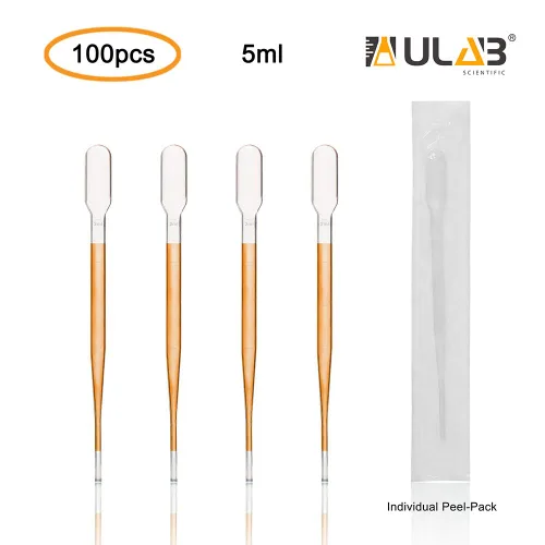 Miniatura 2 de ULAB Pipeta de transferencia estéril, pipetas de aceites esenciales, vol. 0.2 fl oz, 0.1 fl oz graduadas, intervalo de graduación de 0.0 fl oz