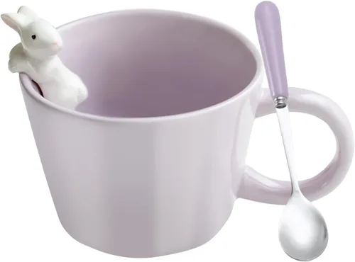 Miniatura 10 de BigNoseDeer Taza Bonita de Dinosaurio Taza de Café de Cerámica con Dinosaurio de Dibujos Animados 3D en el Interior, Tazas Divertidas con Tapa