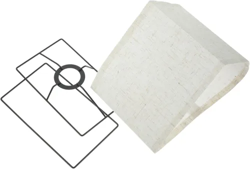 Miniatura 8 de Kichvoe Pantalla de lino beige para enchufe de luz E27, pantalla rectangular para lámpara de pie, cubierta de lámpara de tela extraíble para uso