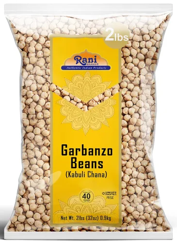 Miniatura 10 de Garbanzos Rani (Kabuli Chana) 128 onzas (8 libras) 3.63kg x paquete de 5 (total de 40 libras) a granel ~ Todo natural Vegano Sin gluten Sin