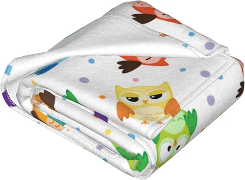 Miniatura 2 de Manta de Tiro de Búho Lindo Mantas de Cama Suaves Manta de Vellón de Franela de Felpa Ligera y Acogedora para Sofá Sillón Dormitorio 50"x40" Pequeña