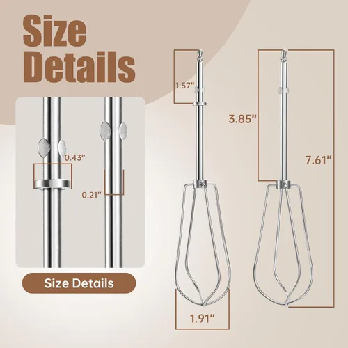 Miniatura 2 de Batidores de repuesto para batidora de mano Cuisinart CHM-3 CHM-5 CHM-7 HM-50 HM-70 HM-90 HTM-9LT, piezas de repuesto de batidora de mano CHM-BTR