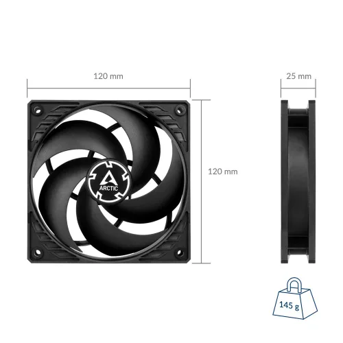 Miniatura 6 de ARCTIC P12 PWM PST - Ventilador de PC, ventilador de caja de 120 mm con tecnología PWM Sharing Technology (PST), optimizado a la presión, motor