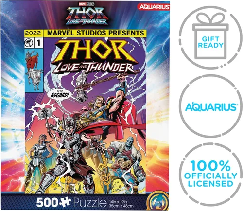 Miniatura 7 de Aquarius Marvel Thor - Rompecabezas de 500 piezas, sin deslumbramiento, ajuste de precisión, mercancía y coleccionables con licencia