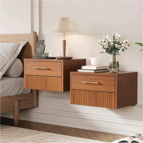 Miniatura 14 de JOINICE Juego de Dormitorio Moderno de Mediados de Siglo, Cómoda de 6 Cajones y Juegos de Mesitas de Noche para Dormitorio, Juego de Mesitas
