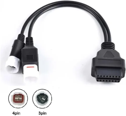 Miniatura 5 de Cable de diagnóstico de motocicleta de 3 pines 4 pines a 16pin para Yamaha 2 en 1 adaptador OBD2 motocicleta Kline Honda CRF Fit Euro 5 3pin 4pin a