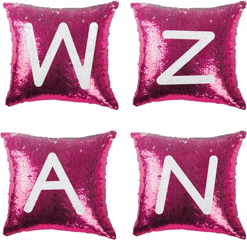 Miniatura 16 de JYFLZQ - Fundas de almohada de lentejuelas sublimadas en blanco 40.6 x 40.6 cm - Juego de 2 fundas reversibles con lentejuelas para almohadas