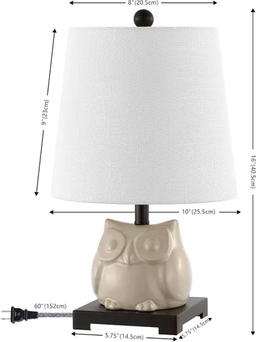 Miniatura 3 de JONATHAN Y JYL3014B Justina 16" lámpara de mesa LED mini de cerámica, estilo cabaña, transición, para recámara, sala de estar, oficina, habitación
