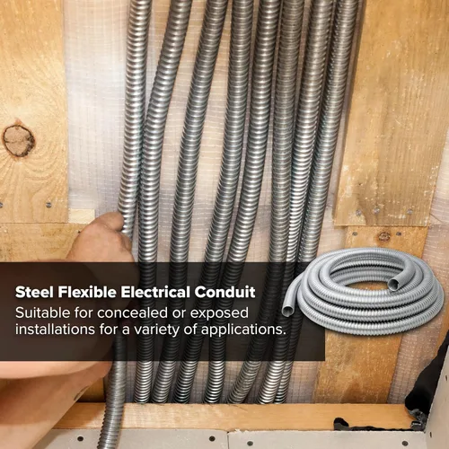 Miniatura 6 de Maxxima 1/2 pulg. x 25 pies Conducto flexible de acero galvanizado, Greenfield Electrical, rollo de 25 pies