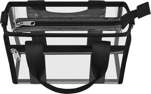 Miniatura 4 de Bolsa transparente para eventos de estadio, 12 x 6 x 12 pulgadas, bolsa de estadio con bolsillo transparente para mujer, bolsa de plástico