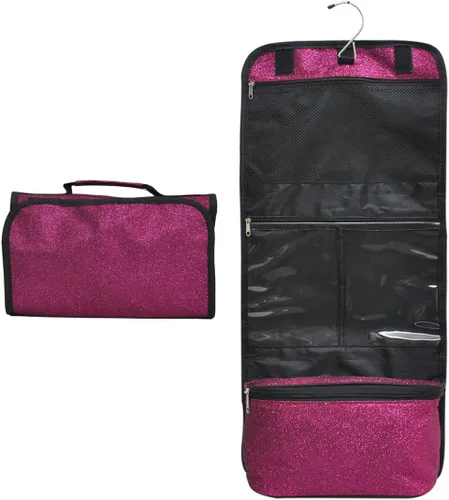 Miniatura 14 de NGIL Neceser colgante de viaje con purpurina para animadoras y equipos de baile, organizador de artículos de tocador y neceser para mujer, bolsa