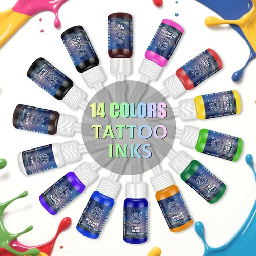 Miniatura 3 de ATOMUS Kit de tinta de tatuaje, juego de pigmentos de tatuaje, pigmento de tinta de tatuaje de plantas naturales, pigmento permanente para tatuajes